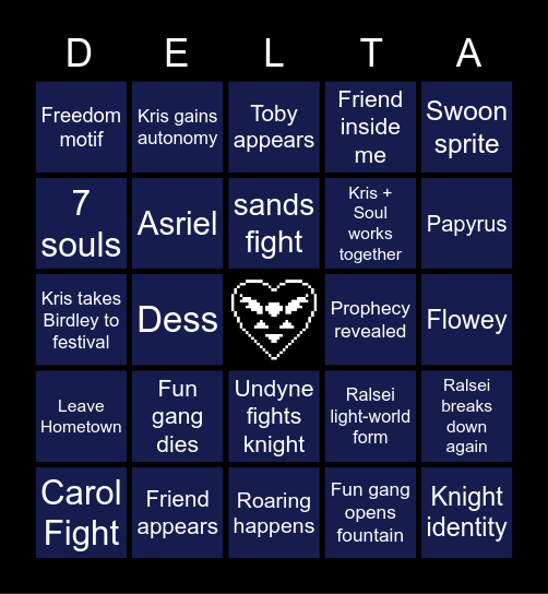 Deltarune Chapter 5 Bingo Card