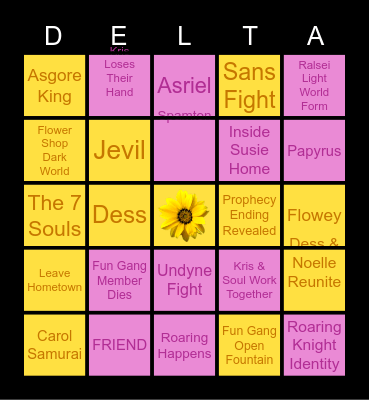 DELTARUNE Chapter 5 Predictions Bingo Card