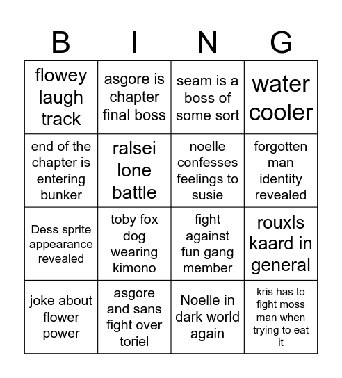 chapter 5 lets gooo Bingo Card