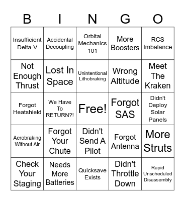 Kerbal Bingo Card