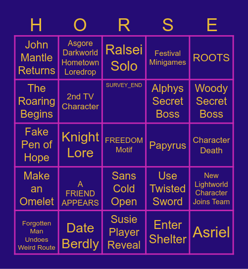 DELTARUNE Chap 5... Bingo Card