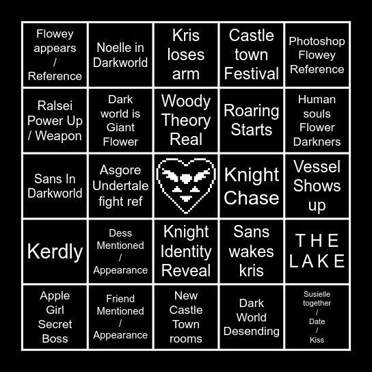 Deltarune Chapter 5 Bingo Card Bingo Card