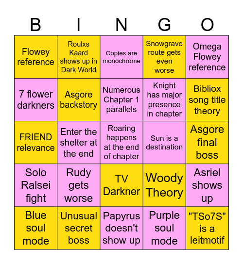 BINGORUNE Bingo Card