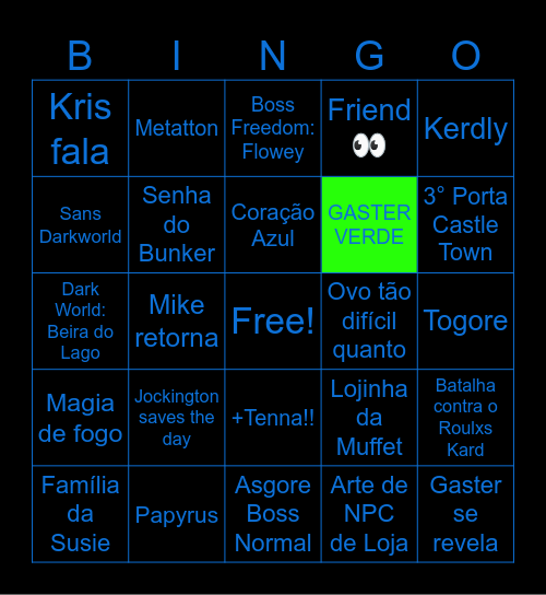 Deltarune CH5 Bingo Card
