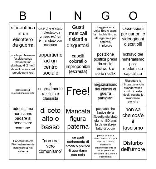 Gratta e Vinci dell'Antifa Bingo Card