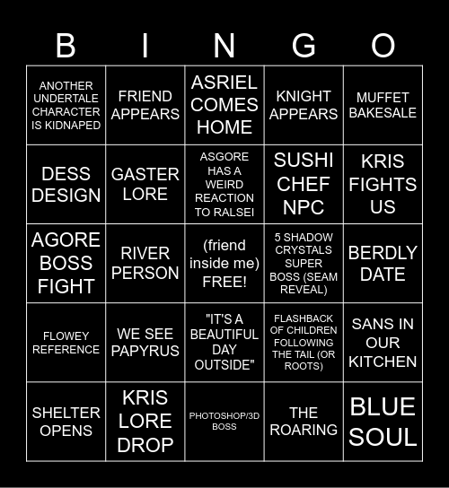 CHAPETR 5 Bingo Card