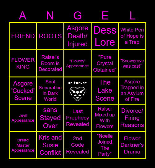 DELTARUNE CHAPTER 5 BINGO Card