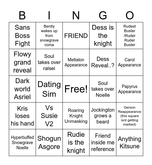 Chapter 5 Bingo Card