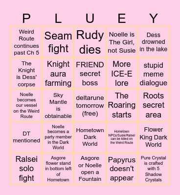 nova's deltarune chapter 5 bingo Card