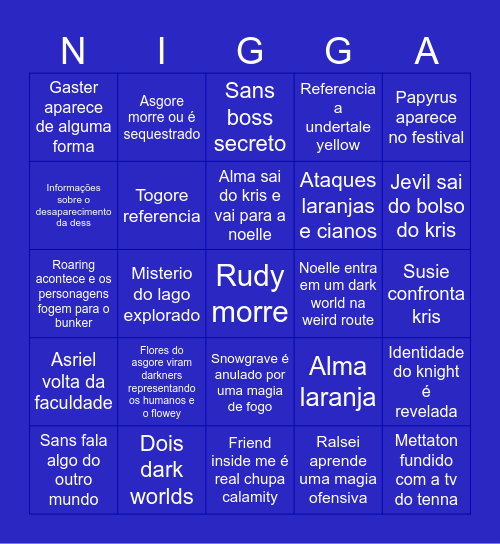 Deltarune bingo Card