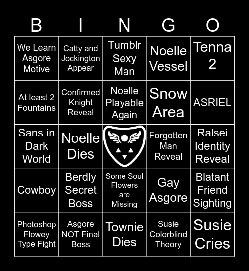 Deltarune Chapter 5 Bingo Card