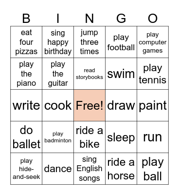 Can you ... ? Bingo Card