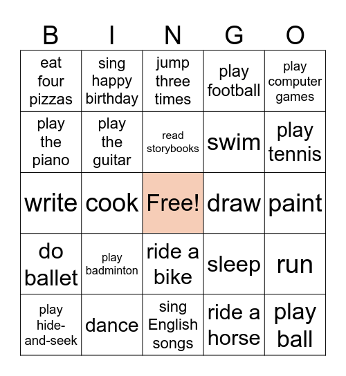 Can you ... ? Bingo Card