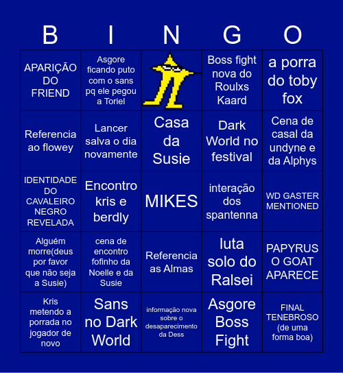 BINGO CAPITULO 5 DE DELTARUNE Bingo Card
