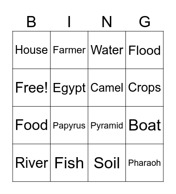 River Nile Bingo Card