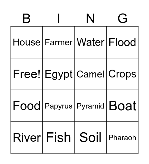 River Nile Bingo Card