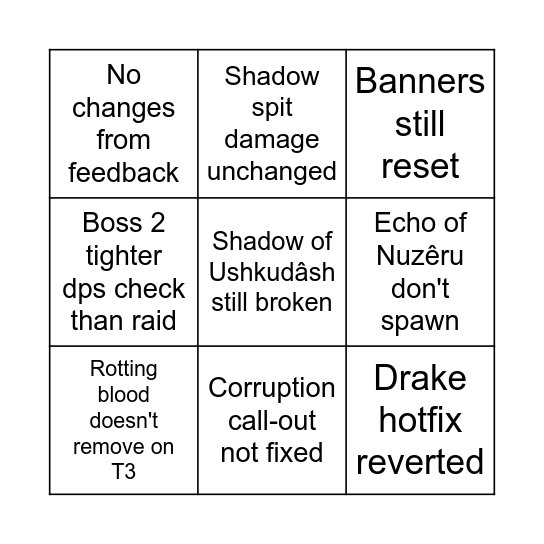 lotro instance release Bingo Card