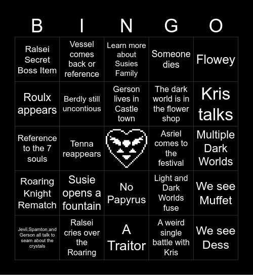 DELTARUNE Bingo Card