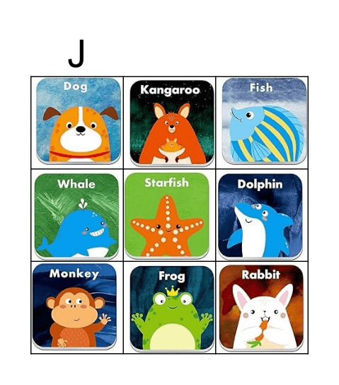 animal bingo Card