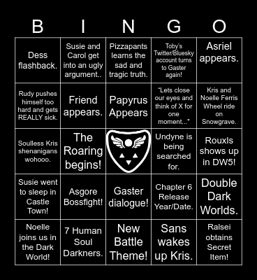Deltarune Chapter 5 Bingo Card
