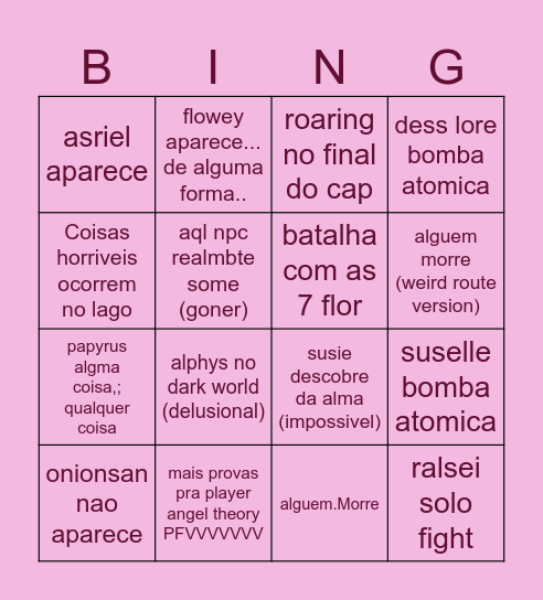 DELTARUNEEEE Bingo Card