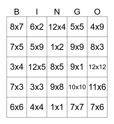 FACTORS & MULTIPLES Bingo Card