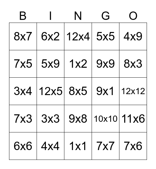 FACTORS & MULTIPLES Bingo Card