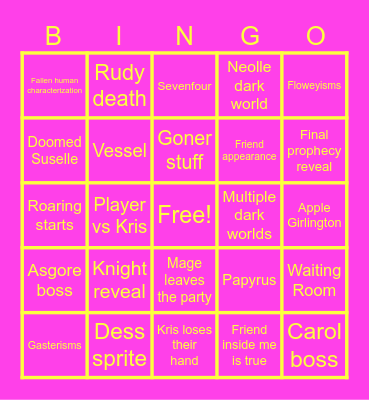 Chapter 5 Bingo Card