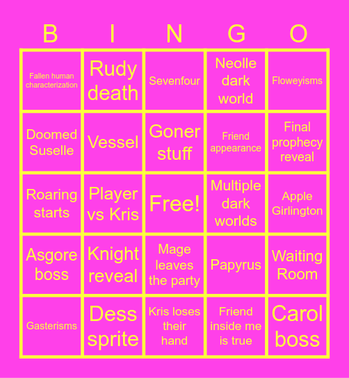 Chapter 5 Bingo Card