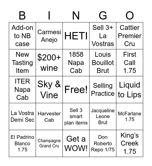 TWM Weekend Bingo Card