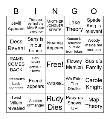 Chapter 5 Bingo Card