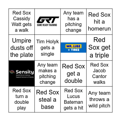 Red Sox Bingo - Presented by West Brant Window World Bingo Card