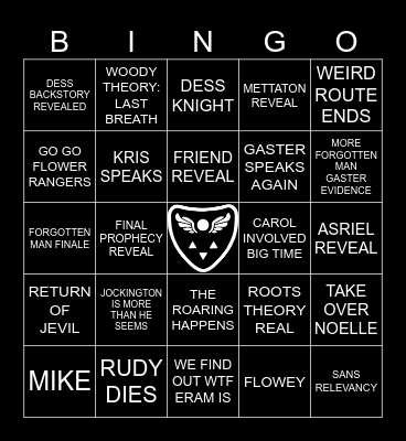 Deltarune Chapter 5 Bingo Card