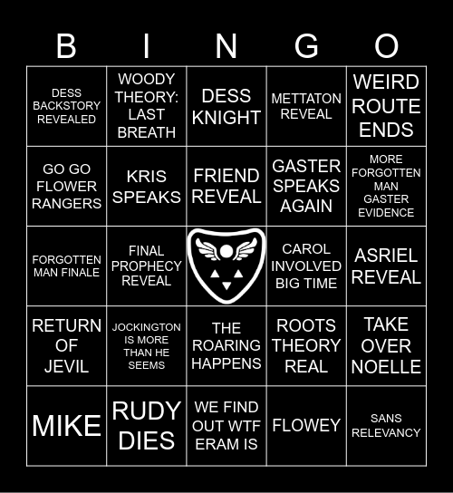 Deltarune Chapter 5 Bingo Card