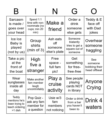 Ridgway 🚢 Bingo v5 Bingo Card
