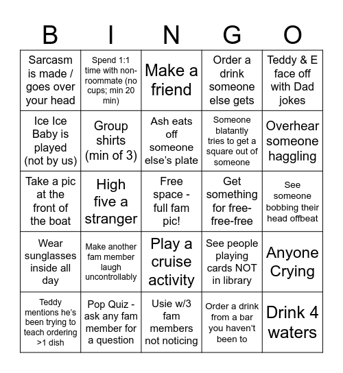Ridgway 🚢 Bingo v5 Bingo Card