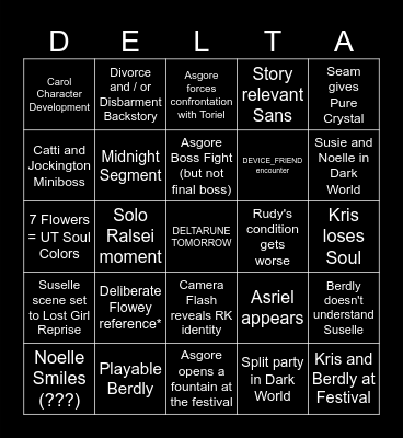 DELTARUNE Bingo Card
