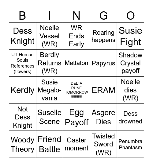 The Chapter 5 Bingo for Idiot Babies and Such Bingo Card