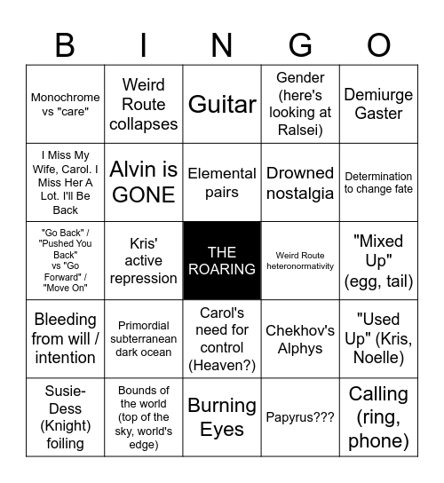 Thematic Chapter 5 Bingo Card