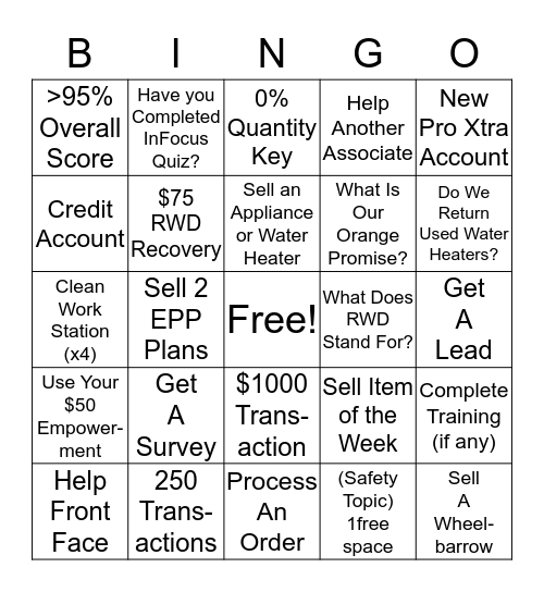 Cashier Bingo Week  Feb.13-19, 2017 Bingo Card