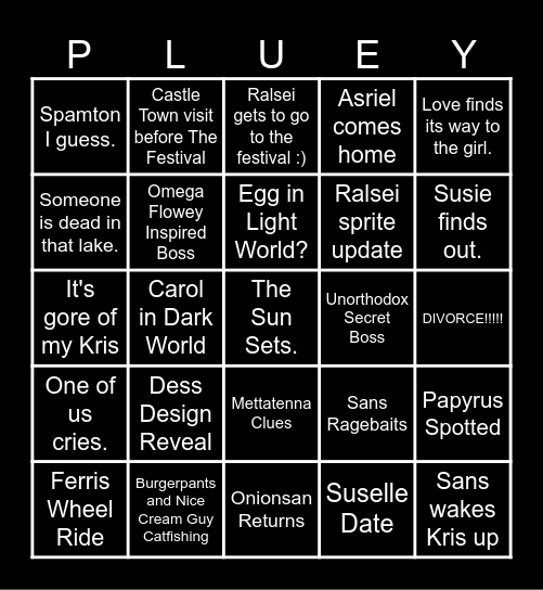 DELTARUNE CHAPTER 5!!! Bingo Card