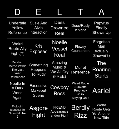 Chapter 5 Bingo Card