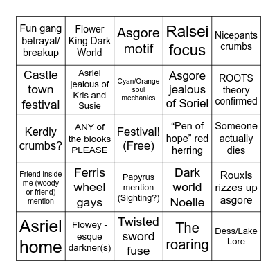 Chapter 5 Bingo Card