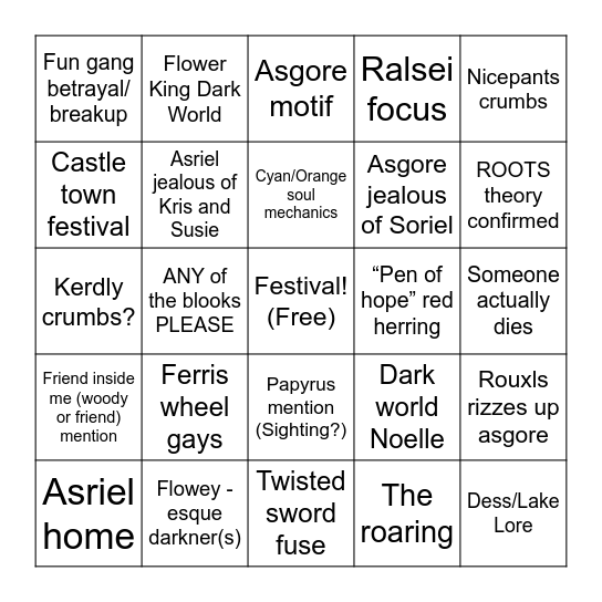 Chapter 5 Bingo Card