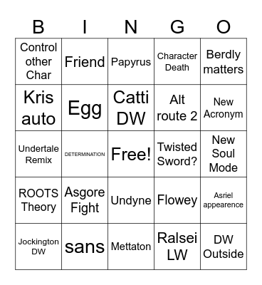 DELTA 5 Bingo Card