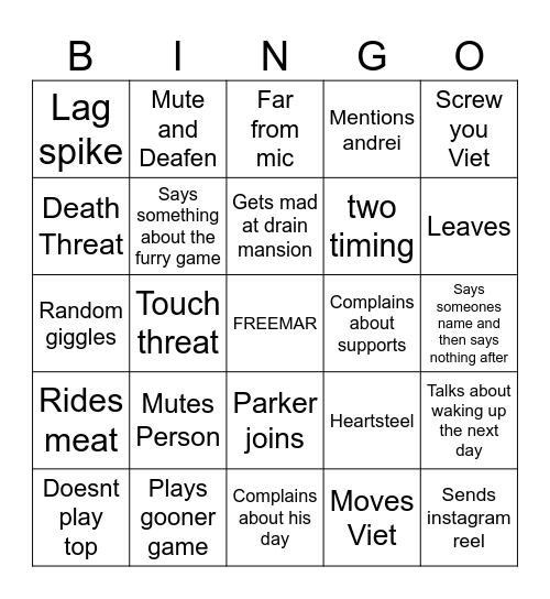 OMAR BINGO Card