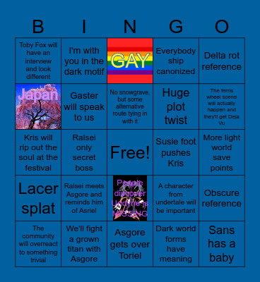 Deltarune Bingo Card