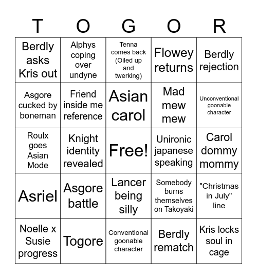 Deltarotters Bingo Card
