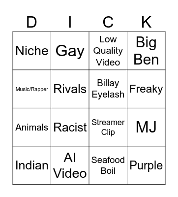Poopy Bingo Card