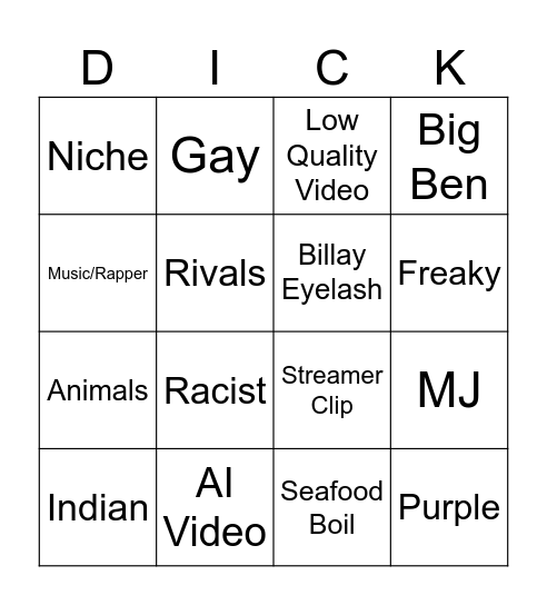 Poopy Bingo Card
